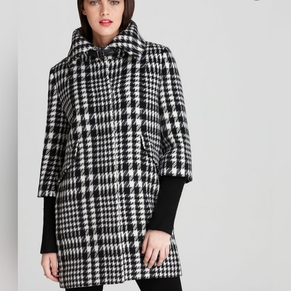 Cole Haan Houndstooth Cocoon coat